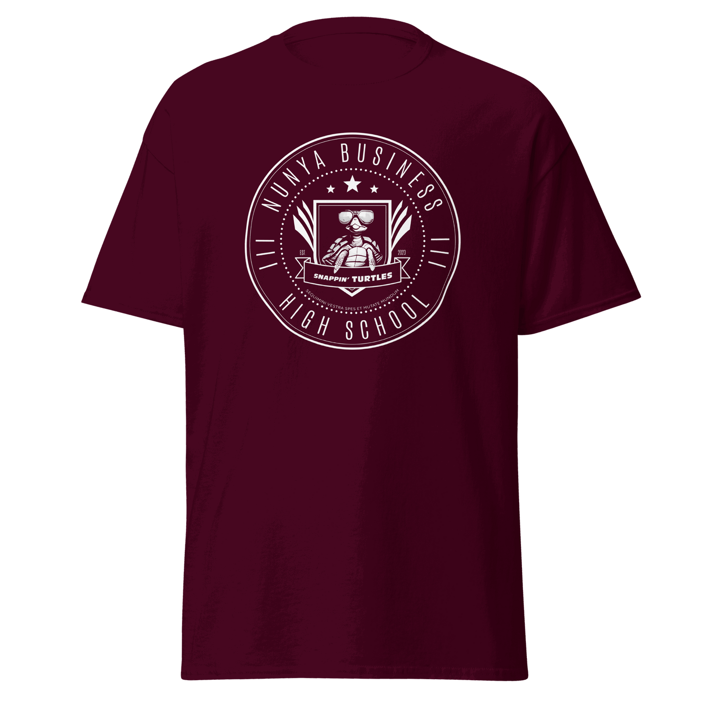 Nunya Business High School Badge T-shirt - Nunya Biz store