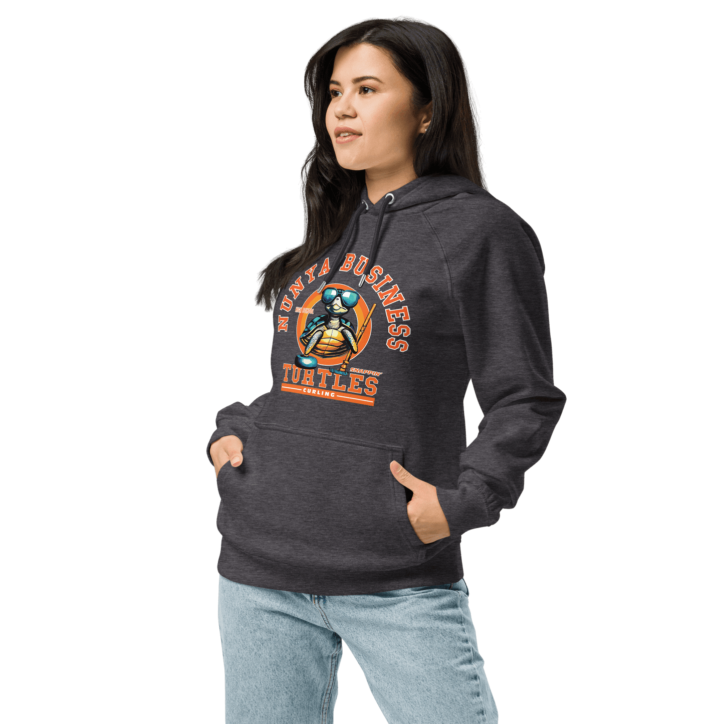 NBHS Athletics - Eco Curling Hoodie - Nunya Biz store