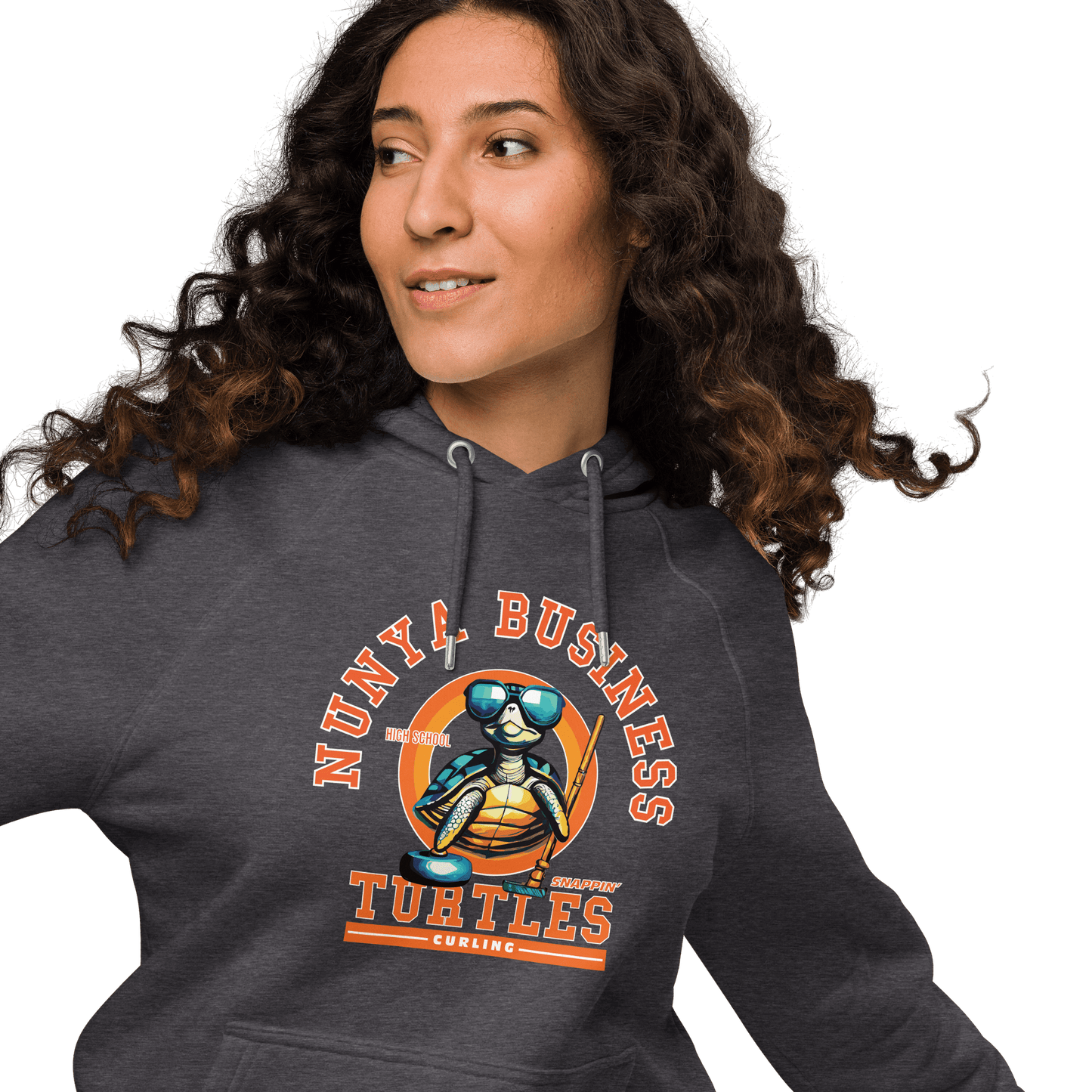 NBHS Athletics - Eco Curling Hoodie - Nunya Biz store