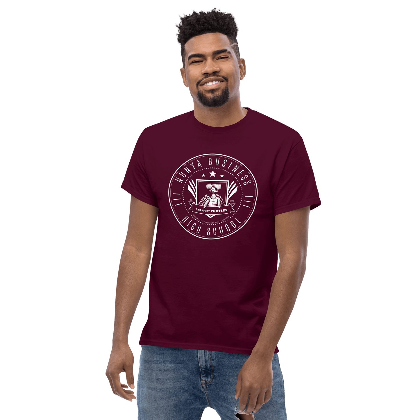 Nunya Business High School Badge T-shirt - Nunya Biz store